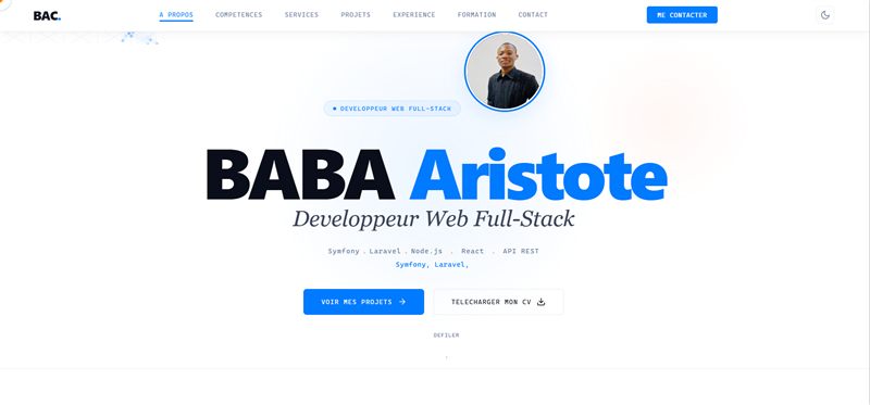 Portfolio personnel de Aristote BABA